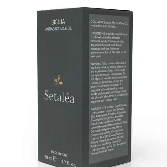 Setalea Sicilia Anti-Aging Face Oil Organic Lemon Saffron Olive Myrtle