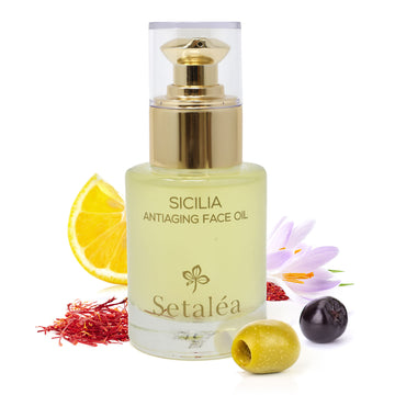 Setalea Sicilia Anti-Aging Face Oil Organic Lemon Saffron Olive Myrtle