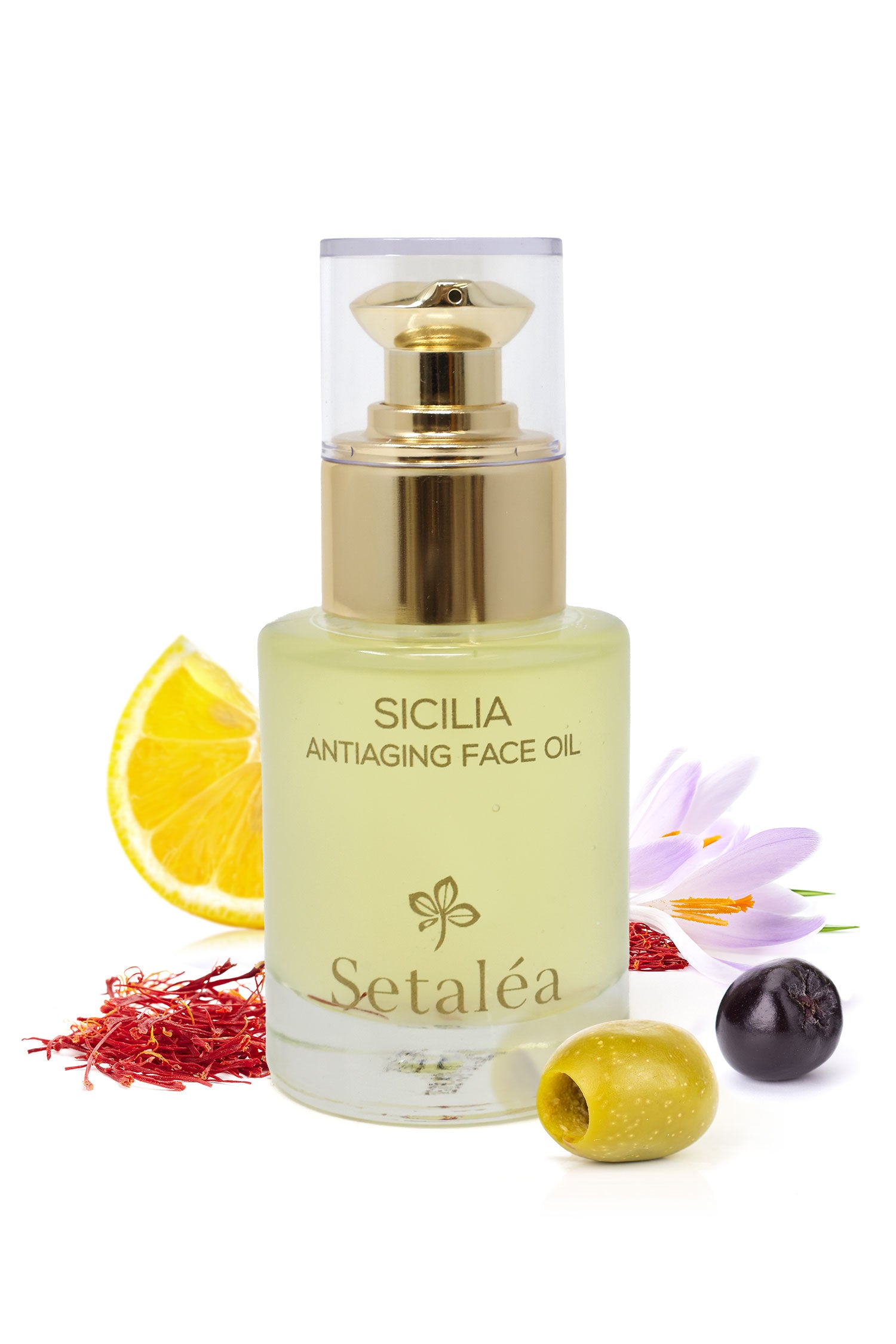 Setalea Sicilia Anti-Aging Face Oil Organic Lemon Saffron Olive Myrtle