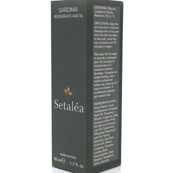 Setalea Sardinia Regenerate Hair Oil Organic Olive Myrtle Rosemary