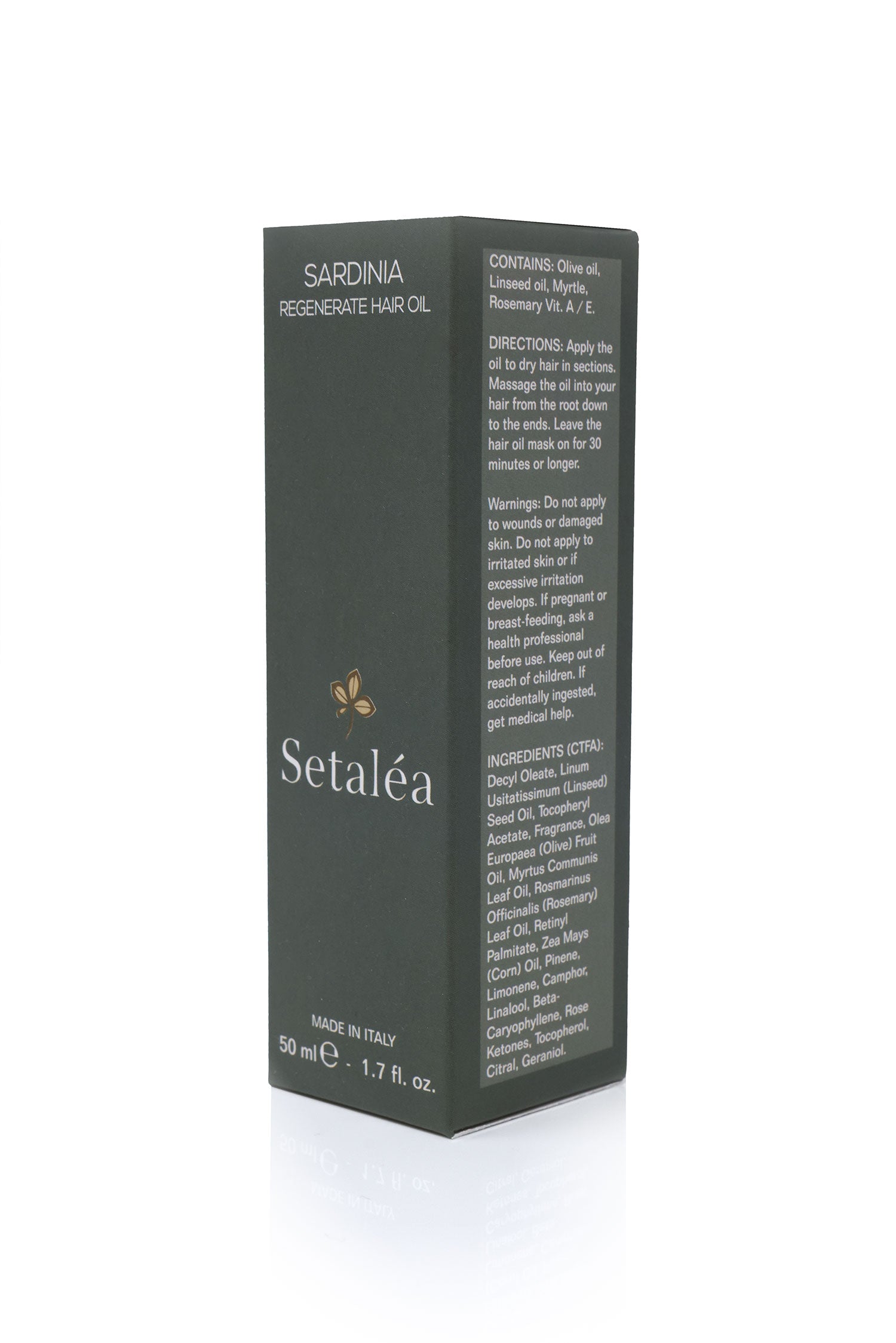 Setalea Sardinia Regenerate Hair Oil Organic Olive Myrtle Rosemary