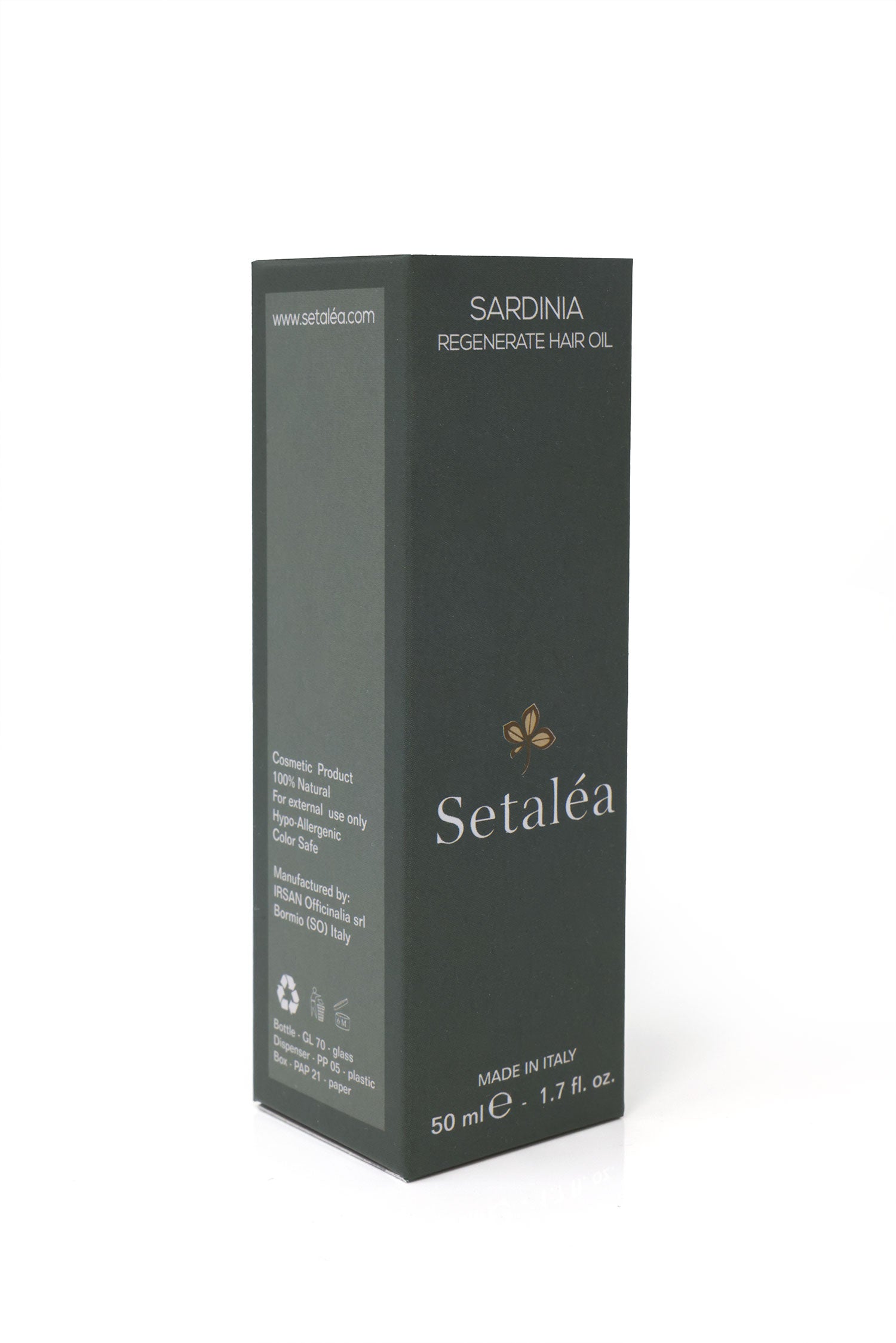 Setalea Sardinia Regenerate Hair Oil Organic Olive Myrtle Rosemary